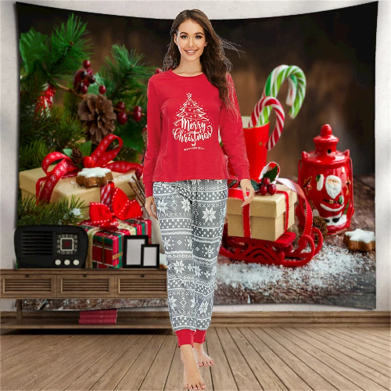 Maxy Christmas Family Matching Clothes Mother Daughter Pajamas Father Son Sleepwear Kids Adult Xmas Costume Pajamas Party Clothing