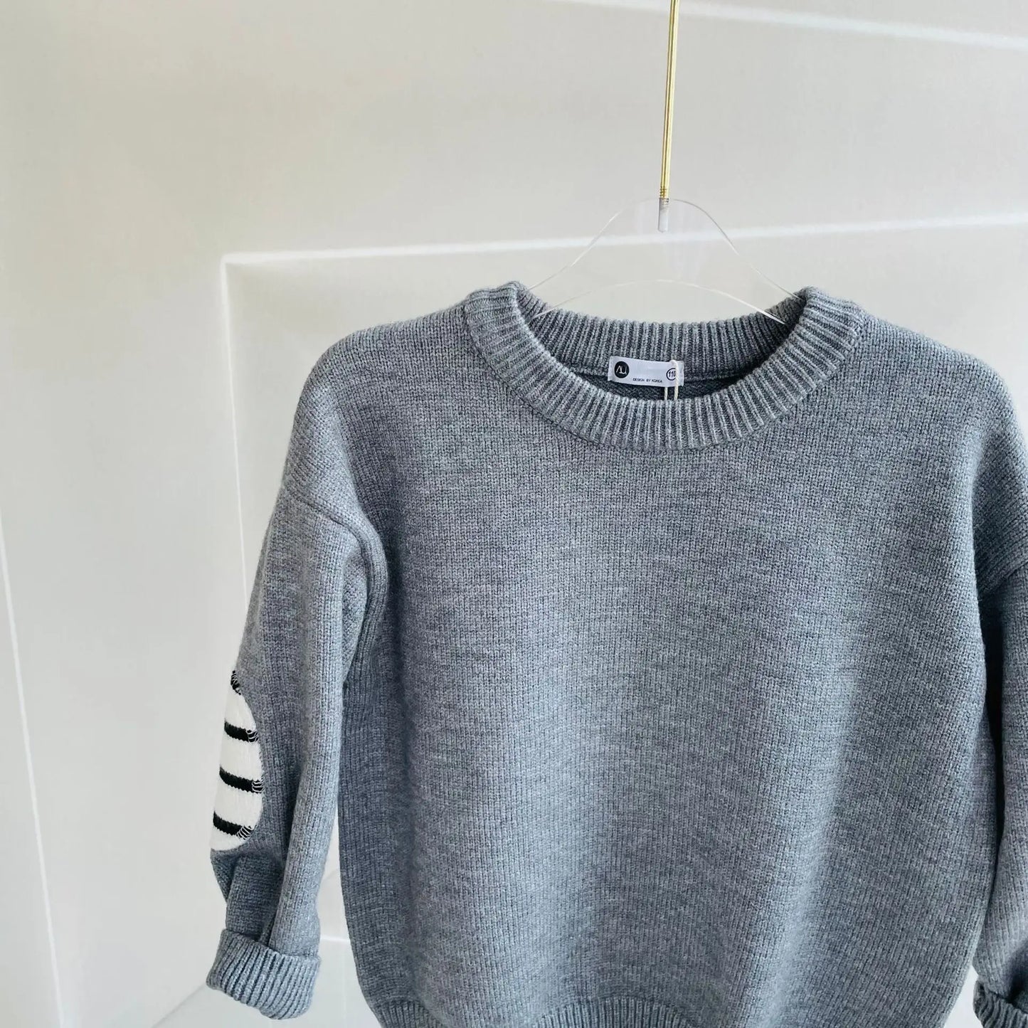 Maxy Baby Kids Sweater Patchwork Long Sleeve Fashion Big Boy Outfit O-Neck Knitted Clothes for 3-13T Autumn Fall Girl Toddler Outfits