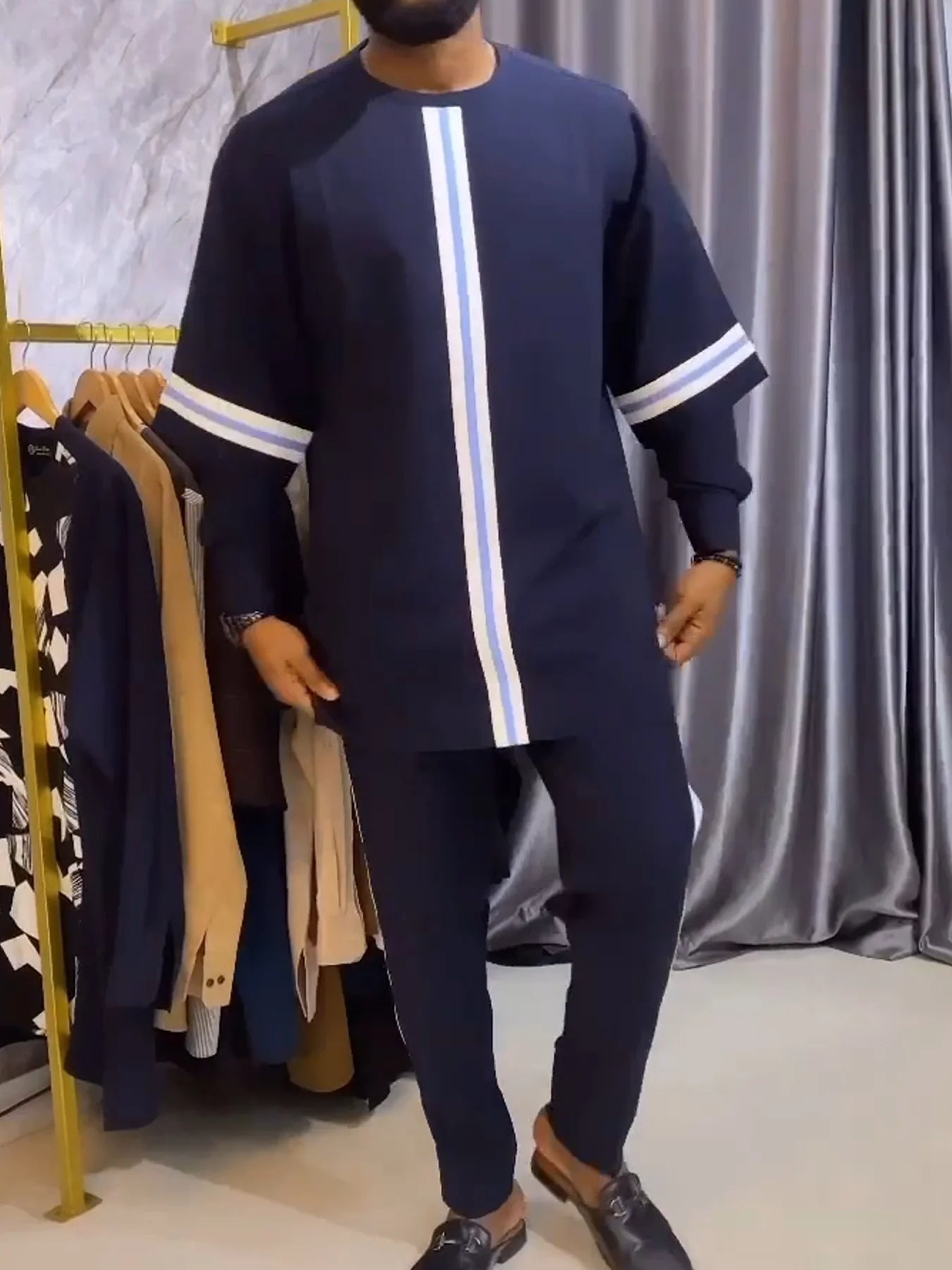 Amay Men Traditional Summer Outfit New in Sportswear Tracksuit Printed T-Shirts Clothes Set Fashion Sports Pant Clothing Suit