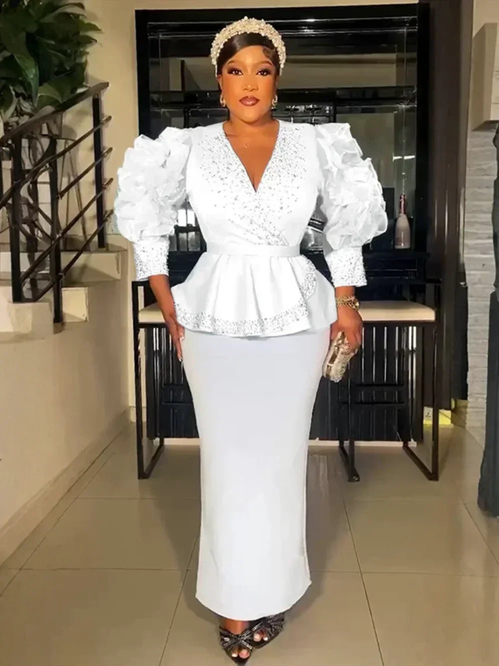 Maxy Elegant Dresses for Women New Clothing Plus Size Turkey Wedding Party Long Dress Dashiki Ankara Outfits Robe