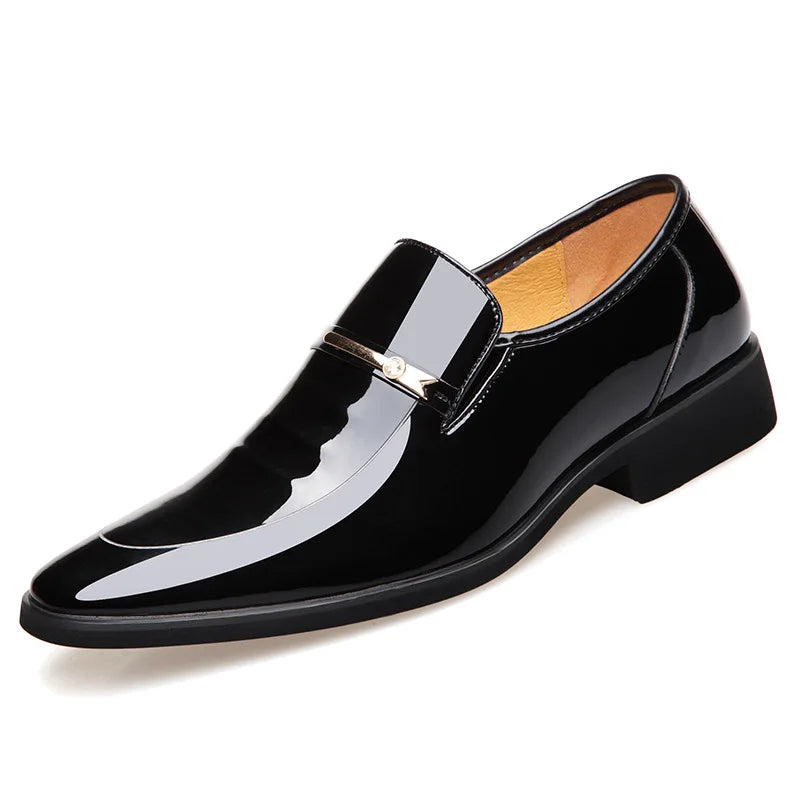 Amay Hot Salemen Dress Italian Leather Shoes Slip On Fashion Men Leather Moccasin Formal Male Shoes Pointed Toe Shoes For Men