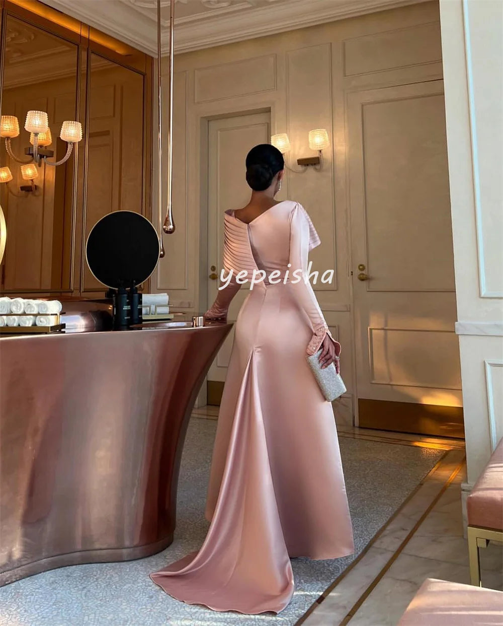 Maxy Customized Exquisite Fashion Pleat Draped Beading Sequined A-line Off-the-shoulder Midi Dresses Bespoke Occasion Dresses Formal