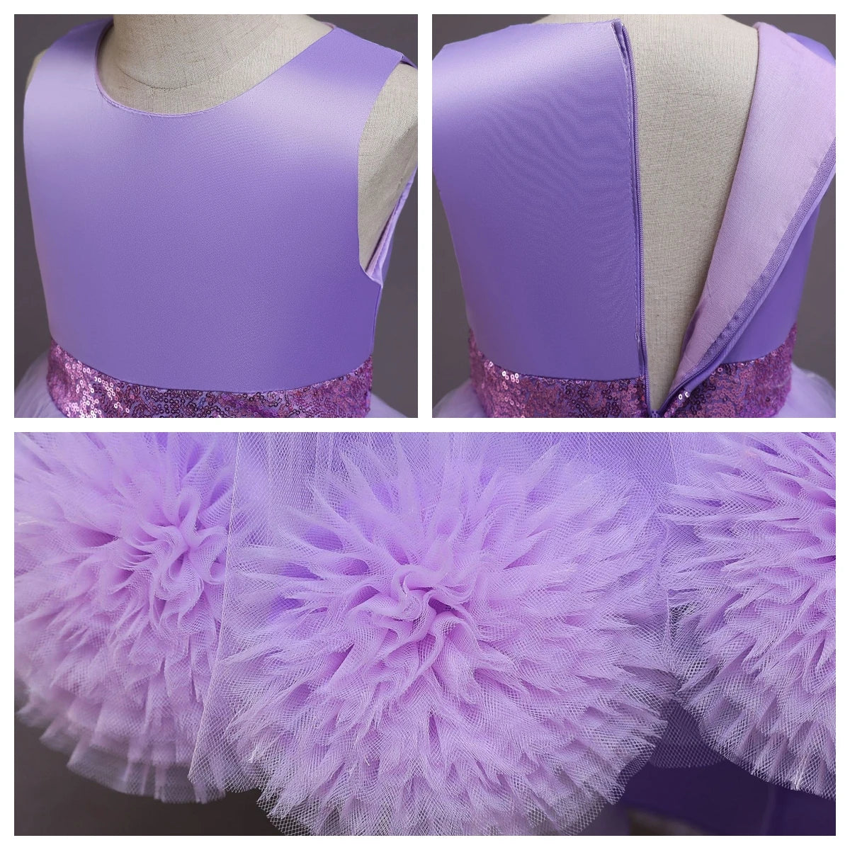 Maxy Princess Baby Girls Wedding Christening Dresses 2 To 7 10 Years Child Elegant Costume Gowns For Eid Evening Lilac Long Children's Clothes