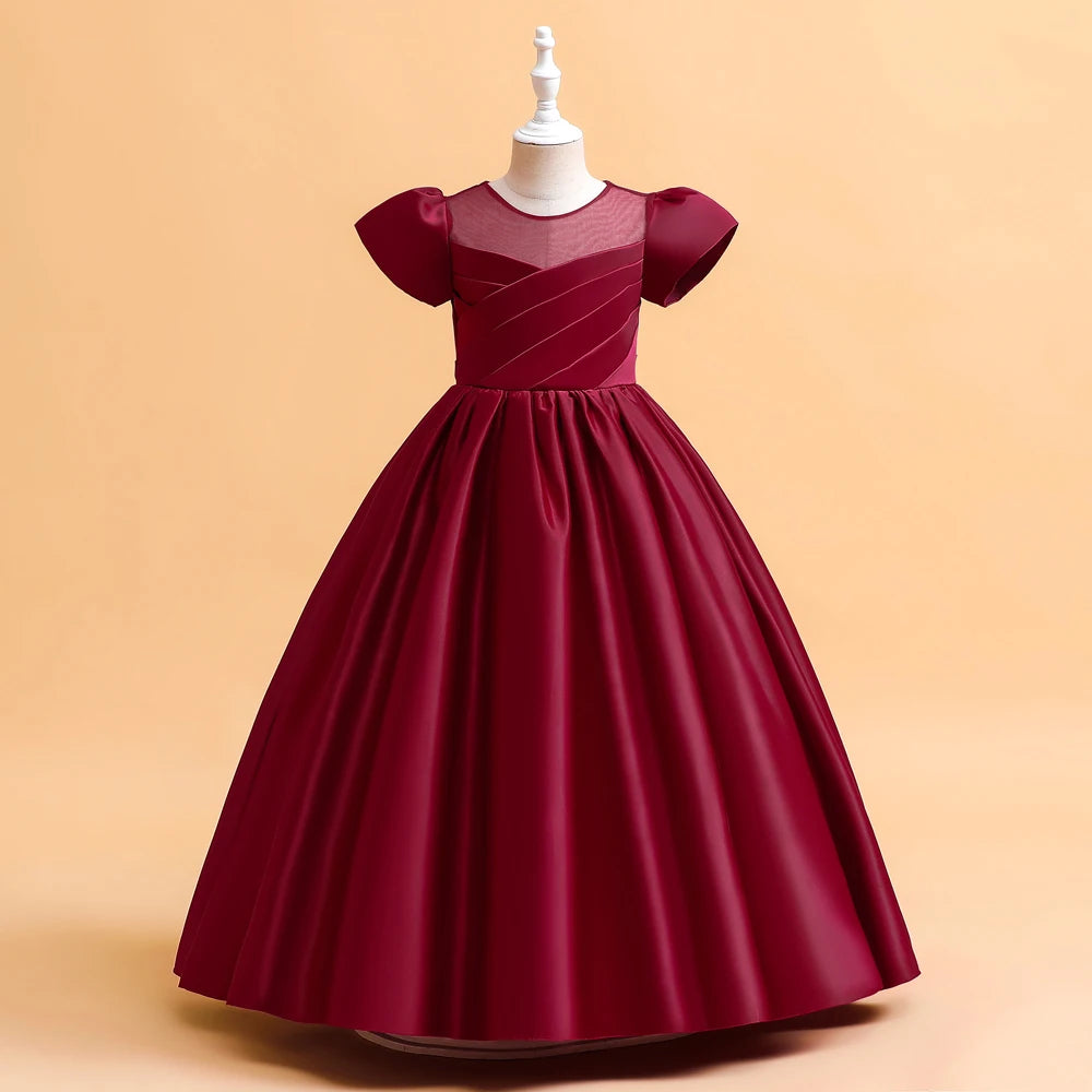 Maxy Elegant Bridesmaid Dresses For Girls Wedding Party Gown White First Communion Ceremony Long Evening Dress Kids Summer Clothes