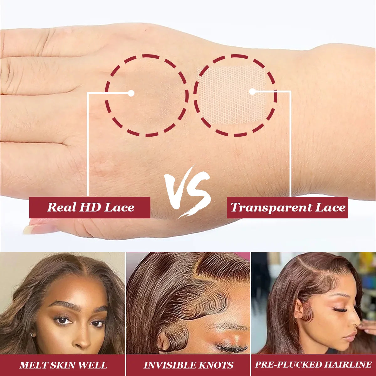 Maxy 40 Inch #4 Chocolate Brown 200% Density Body Wave 13*4 13*6 HD Transparent Lace Frontal Wig Brazilian Human Hair Wigs For Women