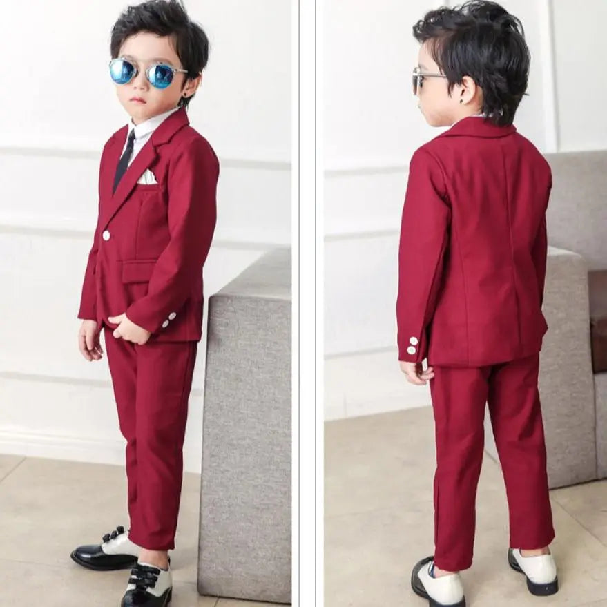 Babs 2024 Boys Suits for Weddings Blazer Pants Kids Formal Clothes Dresses Children Party Sets Classic Teeanger Boy School Uniform