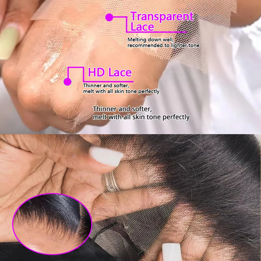 FB/30 Highlight Colored 13X4 13x6 HD Transparent Full Lace Frontal Wigs 200 Density Body Wave Human Hair Wigs For Women  46 Inch