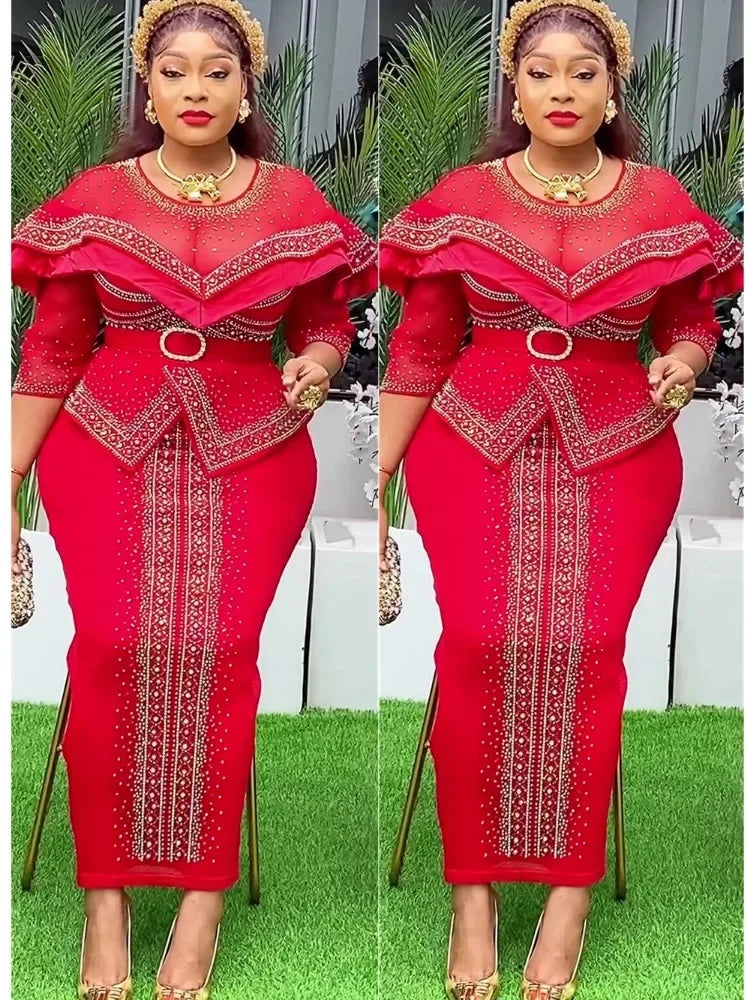 Elegant African Dresses for Women 2025 New Africa Clothing Plus Size Turkey Wedding Party Long Dress Dashiki Ankara Outfits Robe