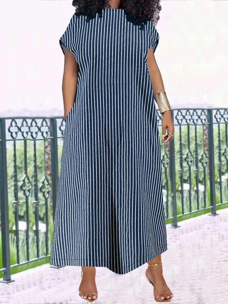 Maxy XL-5XL Plus Size Clothes Dresses Women Robes Summer Autumn Loose Street Style Casual 3XL 4XL Big Size Dress Oversized