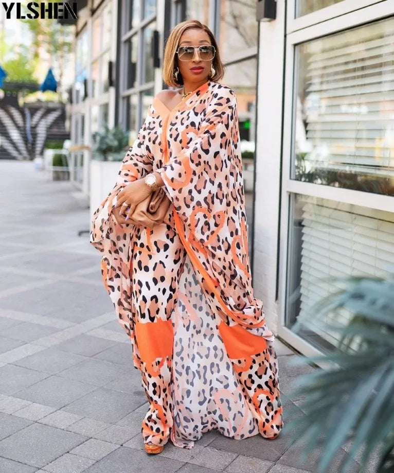 Amay Clothes for Women Two Piece Set Dashiki Summer Fashion Long Dress Sets Pants Suits Outfits Party Dresses Plus Size