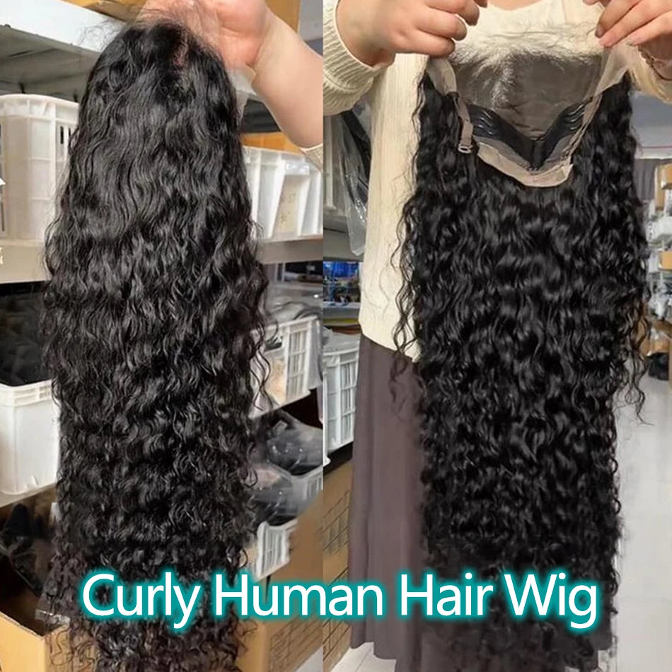 Maxy 250% Density Deep Wave Human Hair Wig 13x6 Curly Transparent Lace Frontal Wigs Human Hair for Women Pre Plucked with Baby Hair