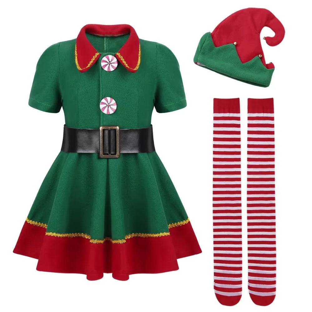 Kid & Adult Christmas christmas Elf Boys Girls Cosplay Family Match Carnival Party Santa Claus Children Costume