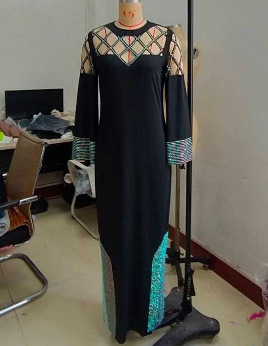 Amay Dresses for Women Elegant Polyester Summer New Muslim Fashion Abayas Dashiki Robe Kaftan Maxy Dress Turkish