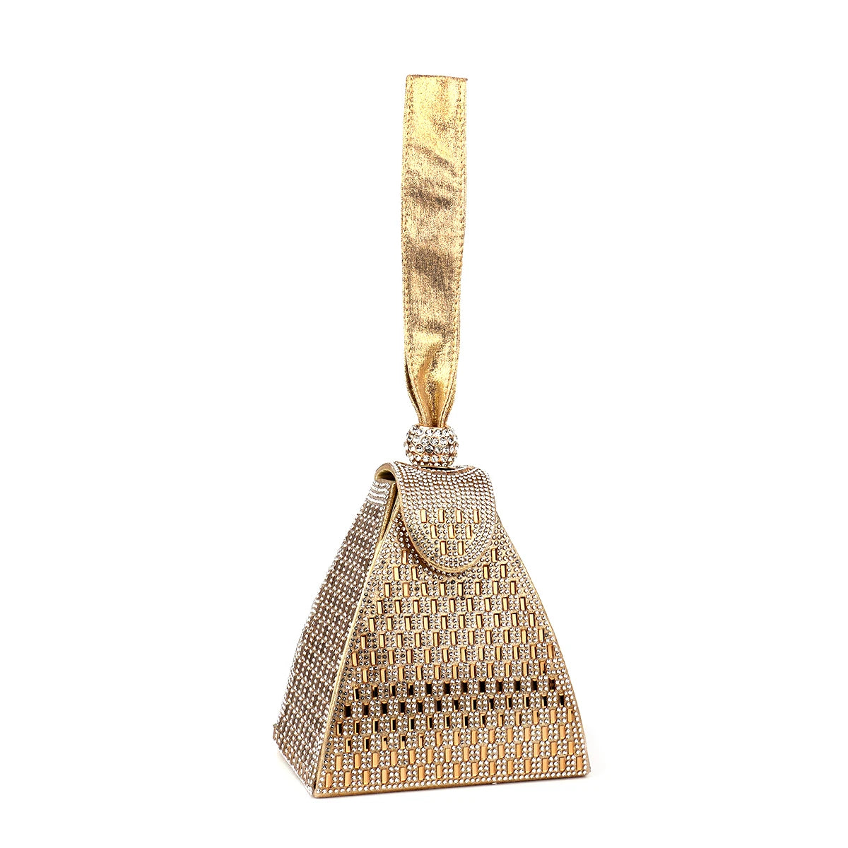 Maxy Fashion Lady Evening Bags Acrylic Day Clutch Triangle Design Diamonds Party Shoulder Handbags Banquet Purse