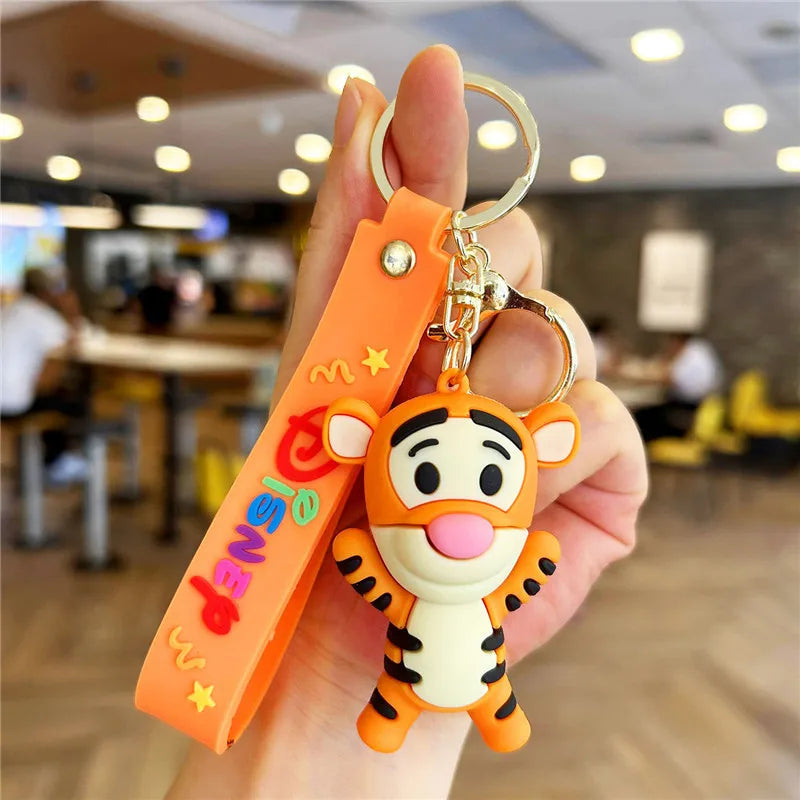 Maxy Anime Disney Figure Villain Maleficent The Evil Queen Cruella Silicone Keychain Bag Key Ring Pendant Children Toy Birthday Gifts