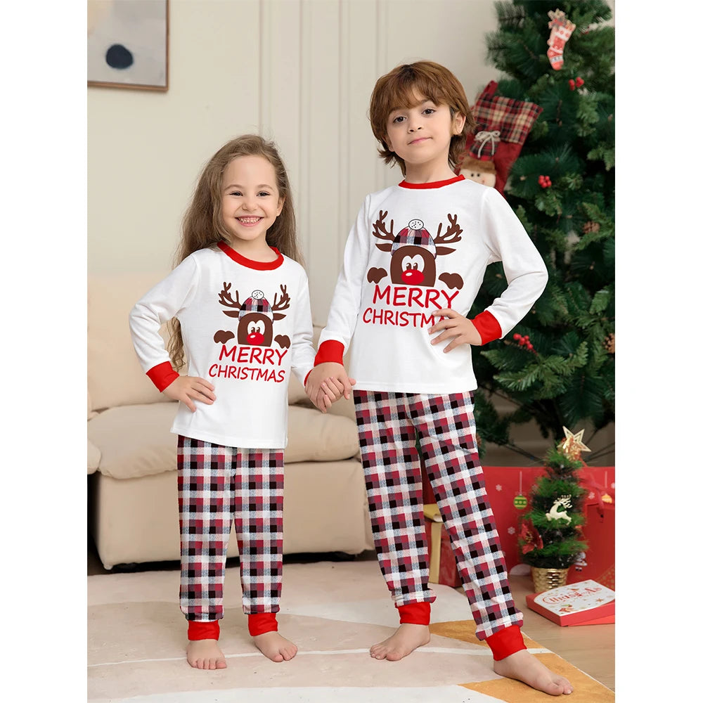 Christmas Family Matching Pajamas Set 2025 New Year Father Mother Daughter Son Long Sleeve Plaid Sleepwear Baby Soft Romper