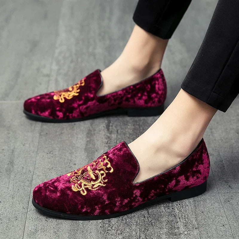 Amay Designer Formal Dress Shoes for Men Red Luxury Trendy Male Business Loafers New Chelsea Italian England Gentleman Oxfords
