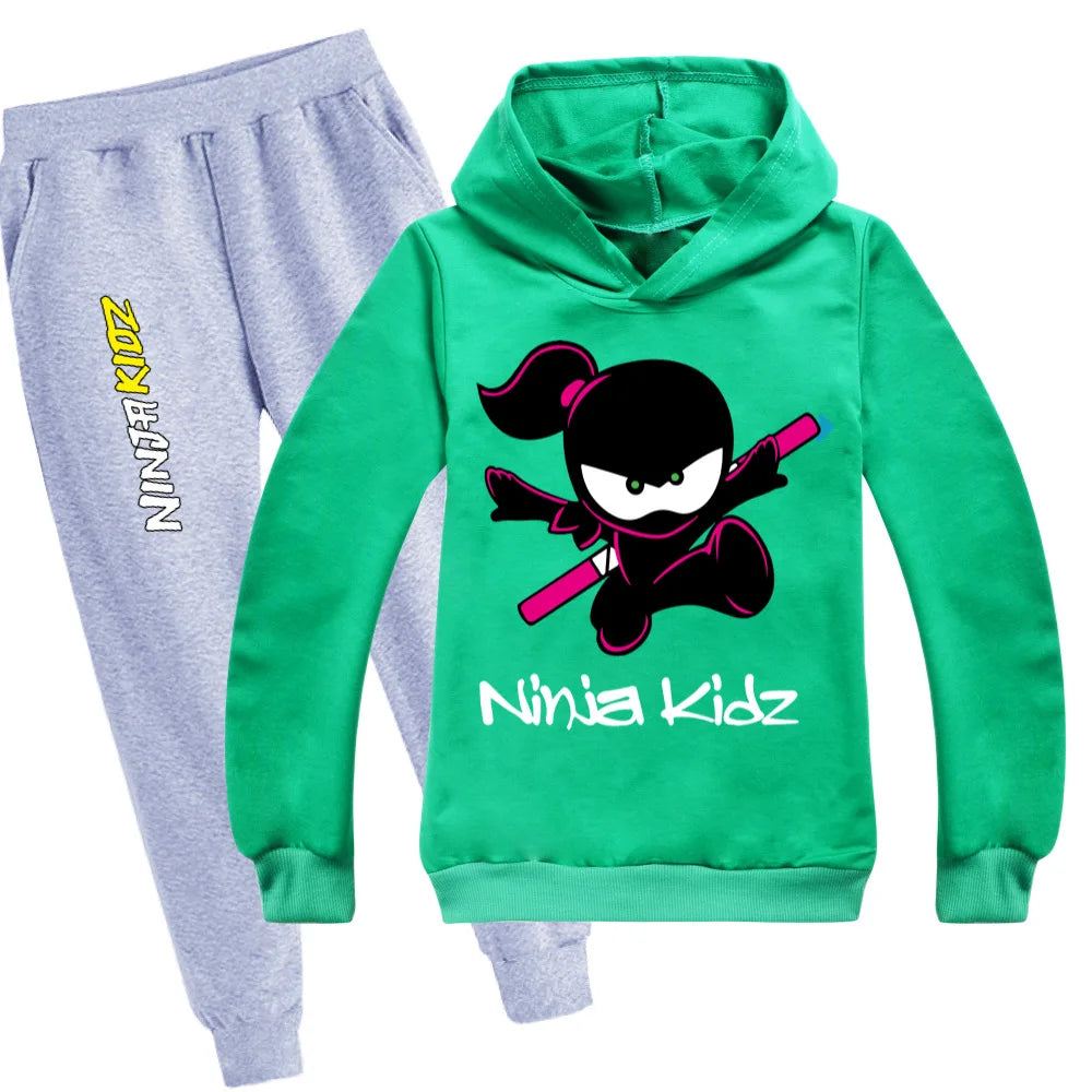 Maxy Fall Boys T Shirts Hoodies 2pcs Sets Toddler Girl Winter Clothes NINJA KIDZ Kids Christmas Clothing Fashion Children Outfits