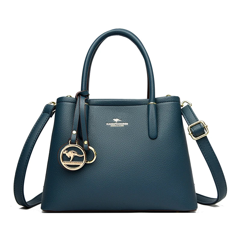 Maxy 3 Layers Large Capacity Women Tote Bag Soft Leather Luxury Handbags Women Bags Designer Solid Color Crossbody Bag Hand Bags