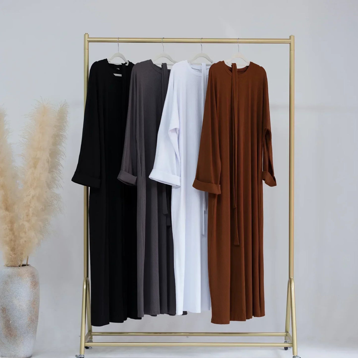 Maxy Autumn Rib Knit Abaya for Women Muslim Winter Clothes Casual Long Hijab Dress Islamic Dubai Turkey Outfit Ramadan Eid Kaftan