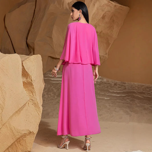 Maxy solid-color shawl dress from Dubai and Turkey, and a high-end beaded fashionable dress from Saudi Arabia. S-XXL