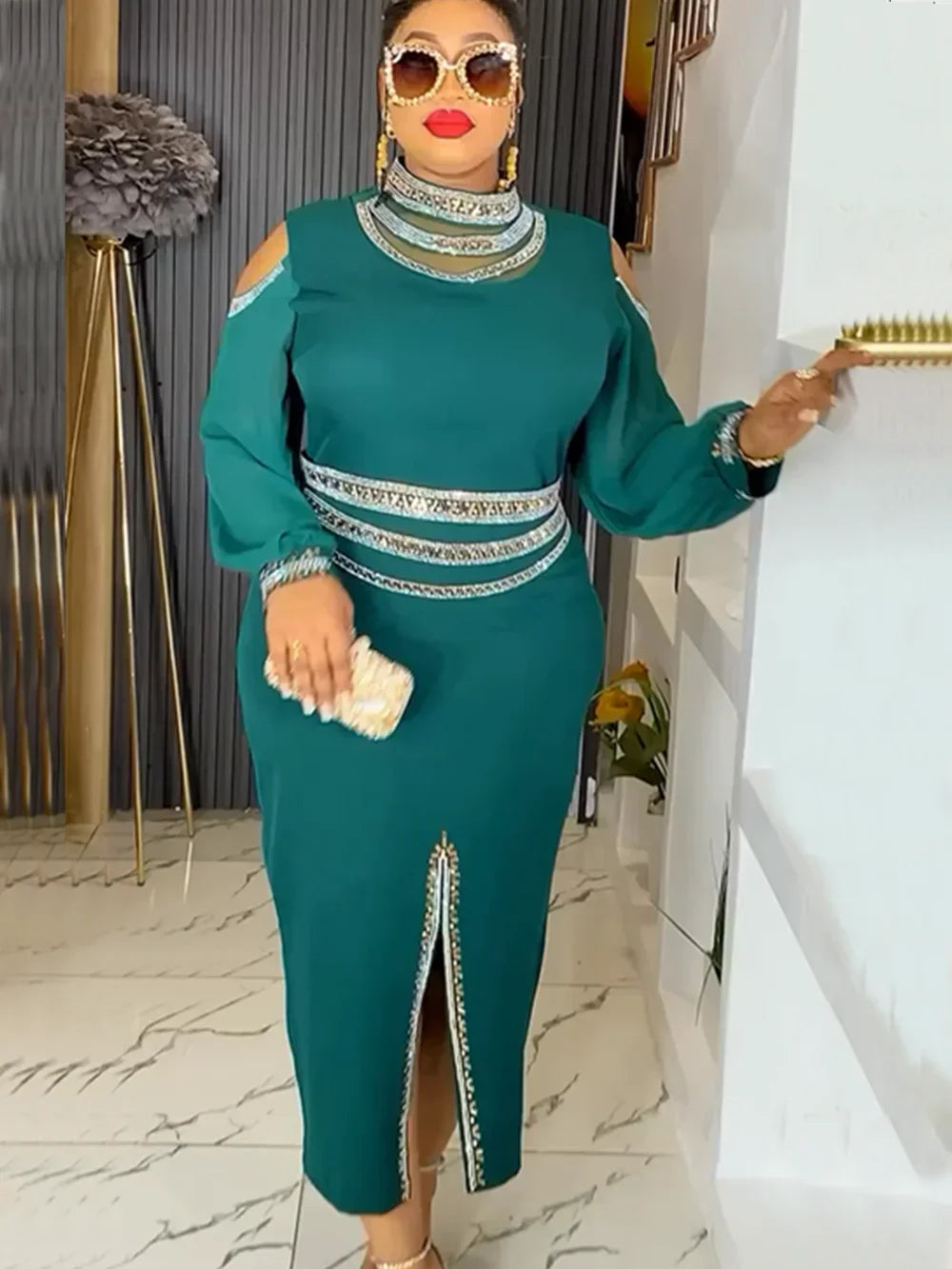 Amay Elegant Dresses for Women New Summer Africa Clothing Plus Size Wedding Party Long Dress Dashiki Ankara Outfit Robe