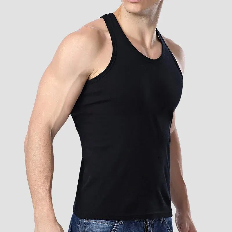 Visco New Men's Summer Lightweight Cotton Tight Vest Sports Casual Family Pajamas Outdoor Tight Top Breathable Quick Drying Vest