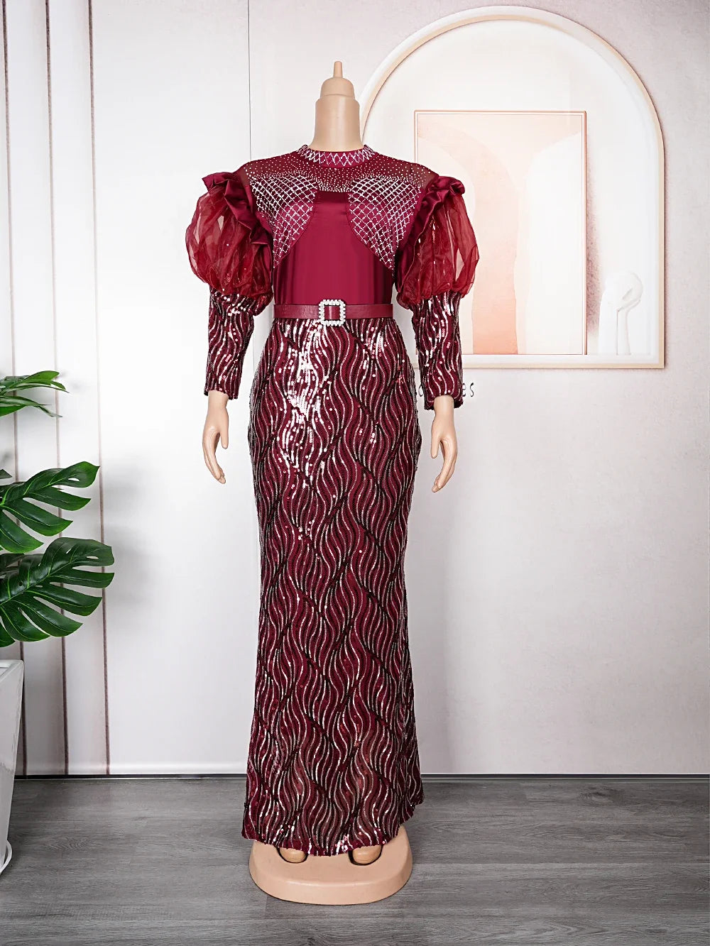 Maxy Plus Size Luxury Sequin Evening Party Long Dresses for Women Dashiki Ankara Turkey Outfits Gowns Africa Clothing