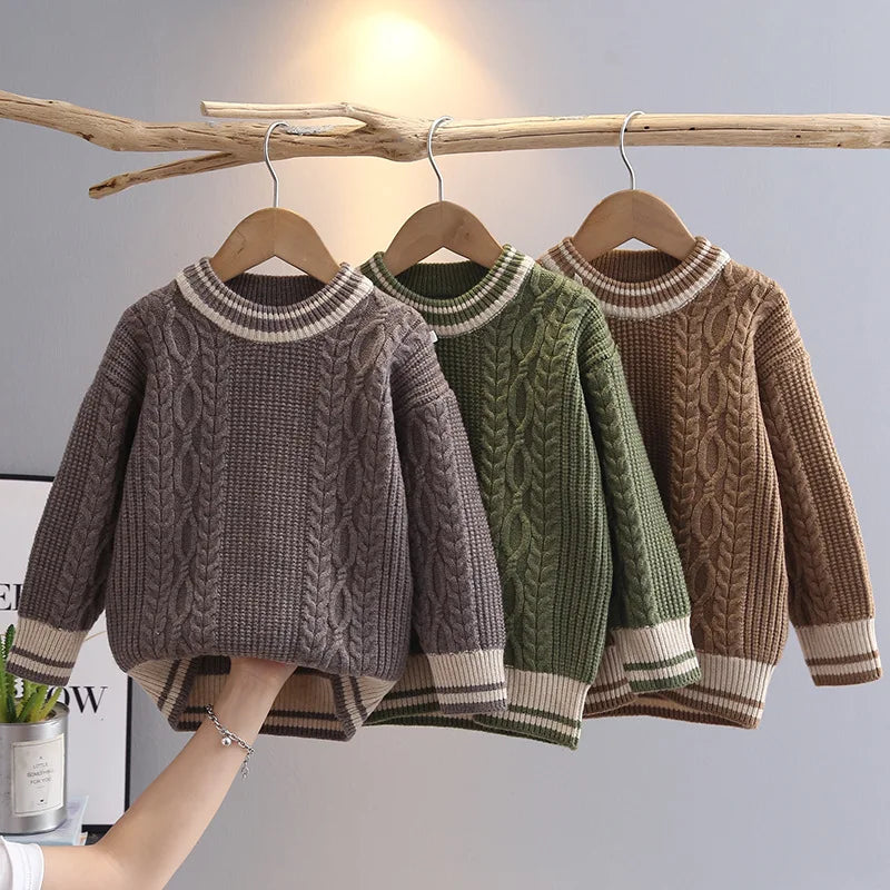 Maxy Boys Sweaters Spring Autumn 2025 Children's Clothes Woolen Jersey Sweater Tops For Baby Outerwear Kids Knitted Costume Teenagers