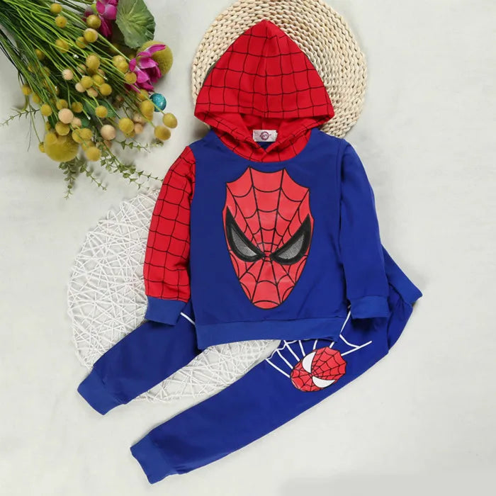 Maxy Cartoon Superhero Children Costume Baby Boy Clothing Set Spring Coat Kid Pant 2pcs Clothes Suit Girl Hoodies Sweatshirt Trousers