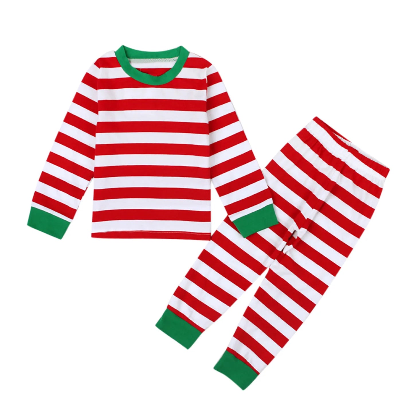 Max Baby Boy Clothes Christmas Family Matching Outfits Red Green Full Sleeve Striped Pant Children Pajama Kids Family Clothing Sets