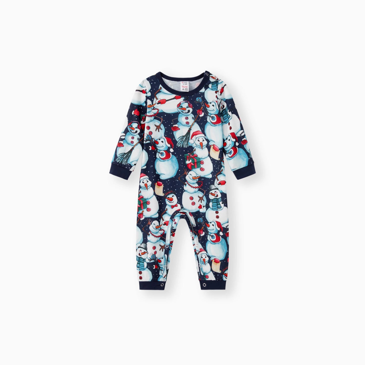 PatPat Christmas Pajamas Sets Family Matching Henley Neck Long Sleeves Snowman Pattern
