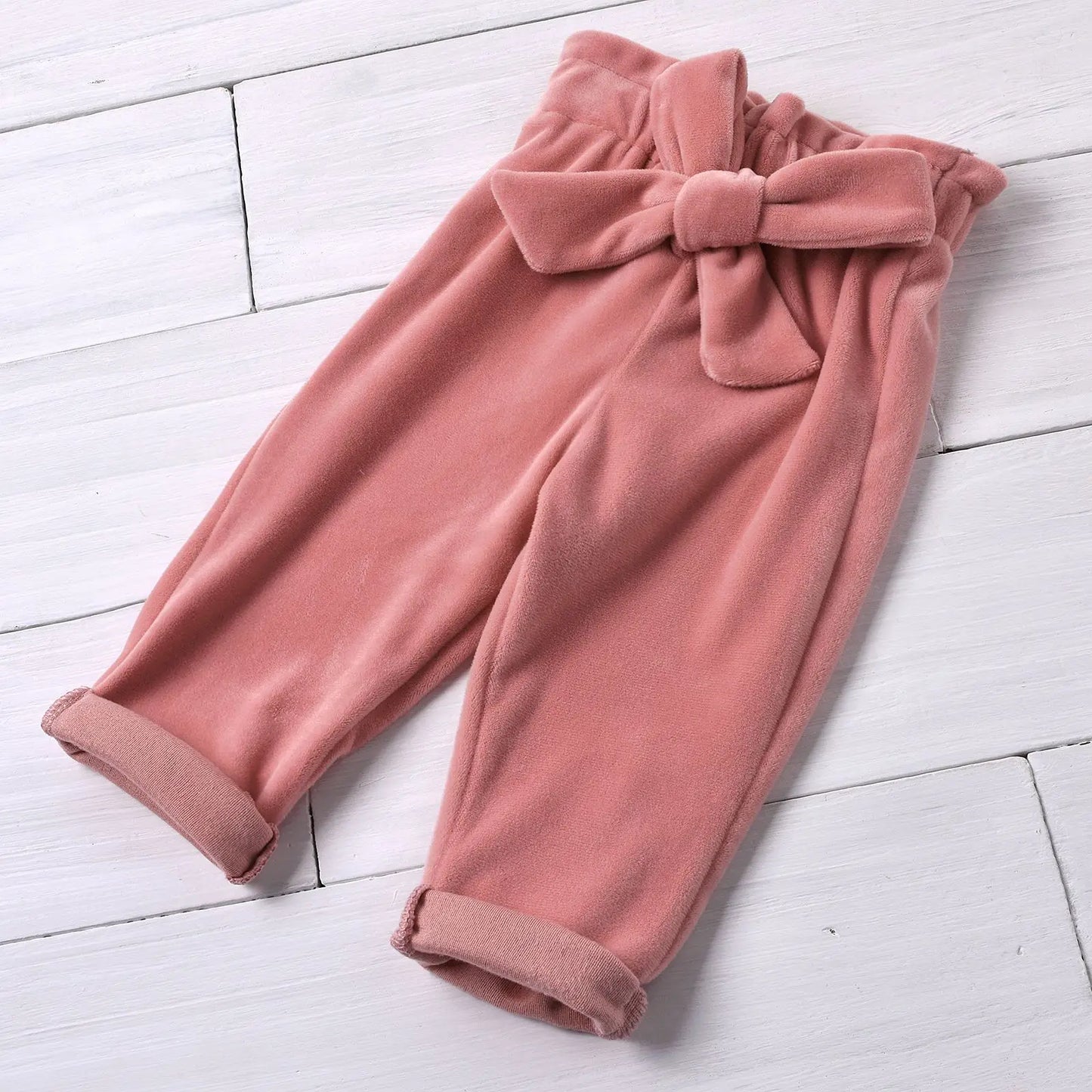 Babs Spring Autumn Toddler Baby Girls Velvet Outfits Warm Clothes Sets Ruffle Hoody Top Coat Bowknot Pants 2pcs Kids Winter Clothing