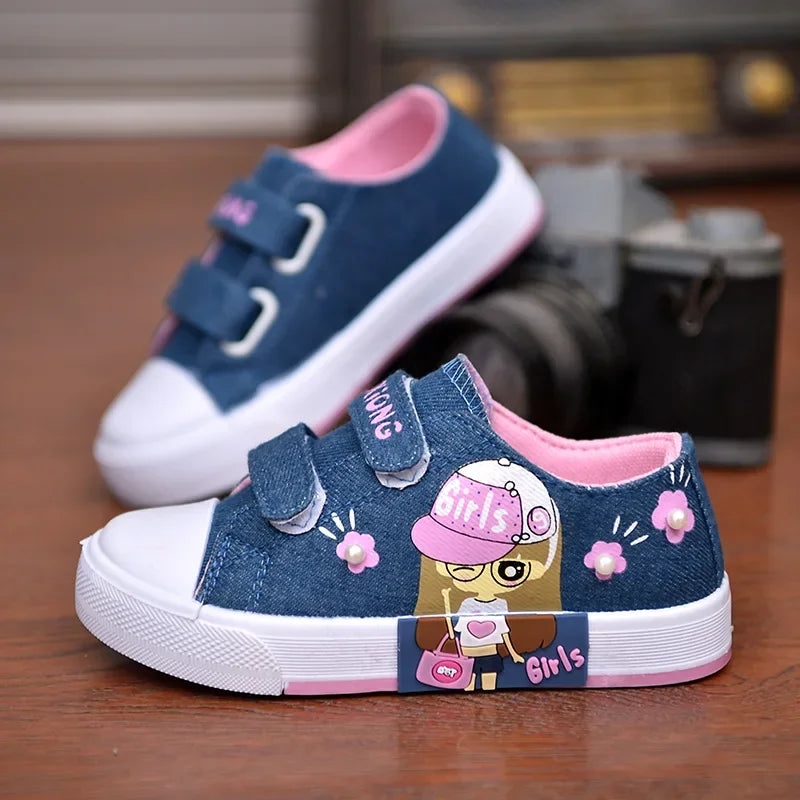 Maxy Children's Canvas Shoes Soft Bottom Fashion Kids Casual Sports Running Shoe Non-slip Breathable Toddler Flat Sneakers 21-38 Size