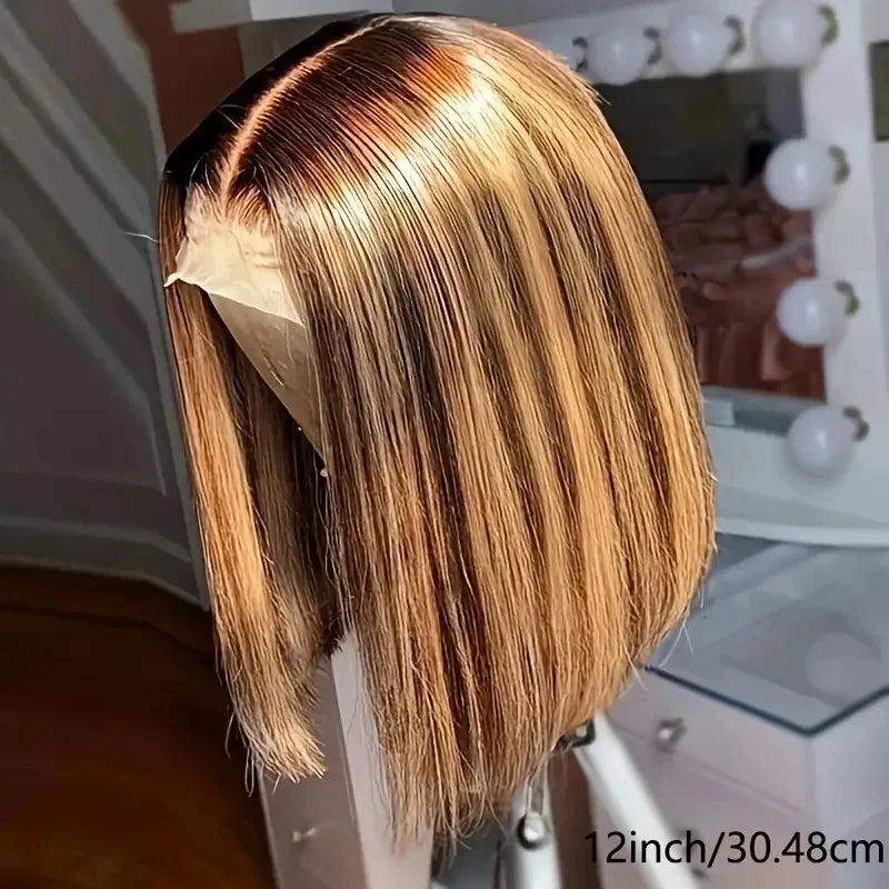 Maxy Perruques Chevaun Humans HD Glueless Wig Human Hair Ready To Wear Straight Bob Lace Front Human Hair Wig Glueless Preplucked