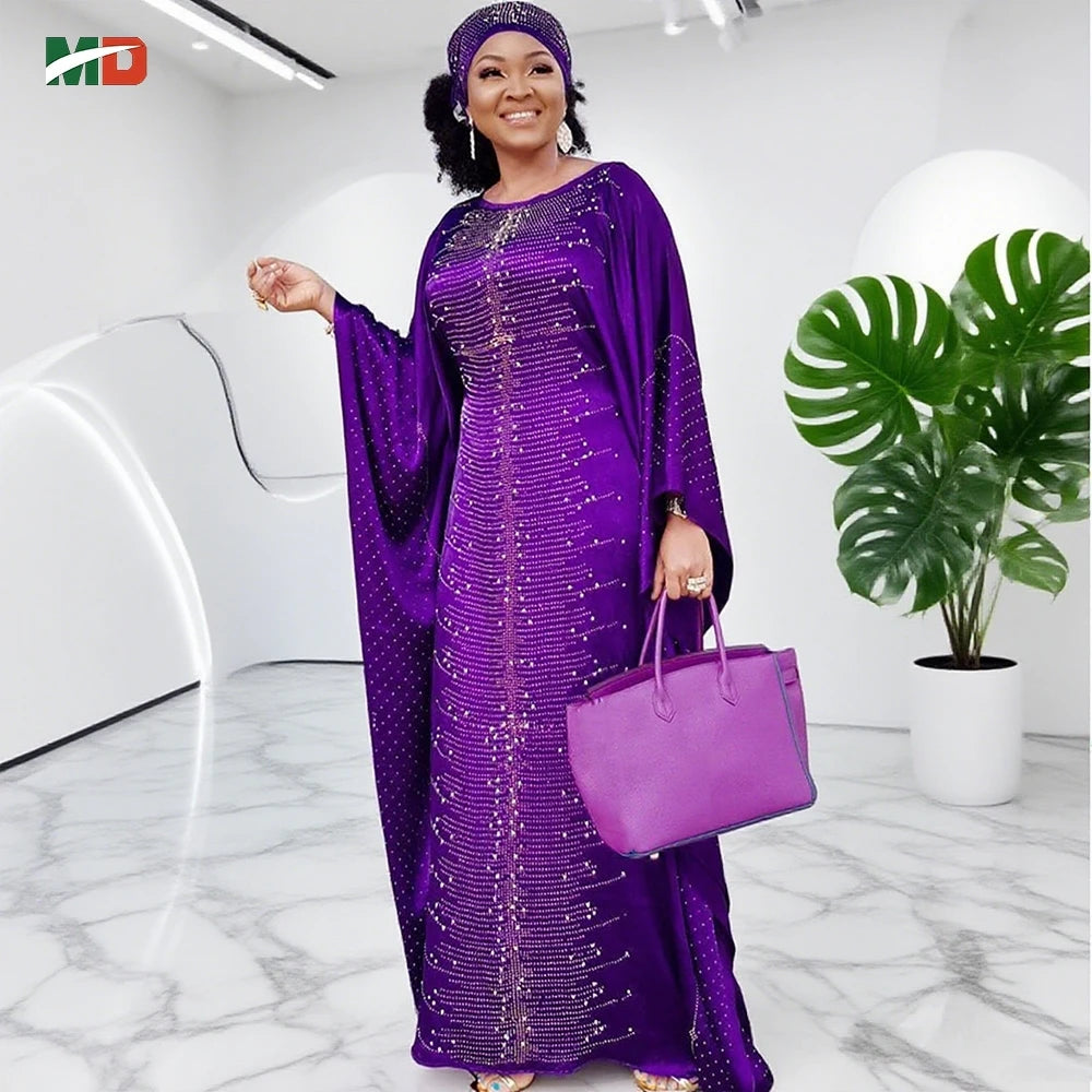 Maxy Dresses For Women New Pearl Dress Plus Size Wedding Party Evening Gowns Elegant Kaftan Boubou Djellaba Clothing