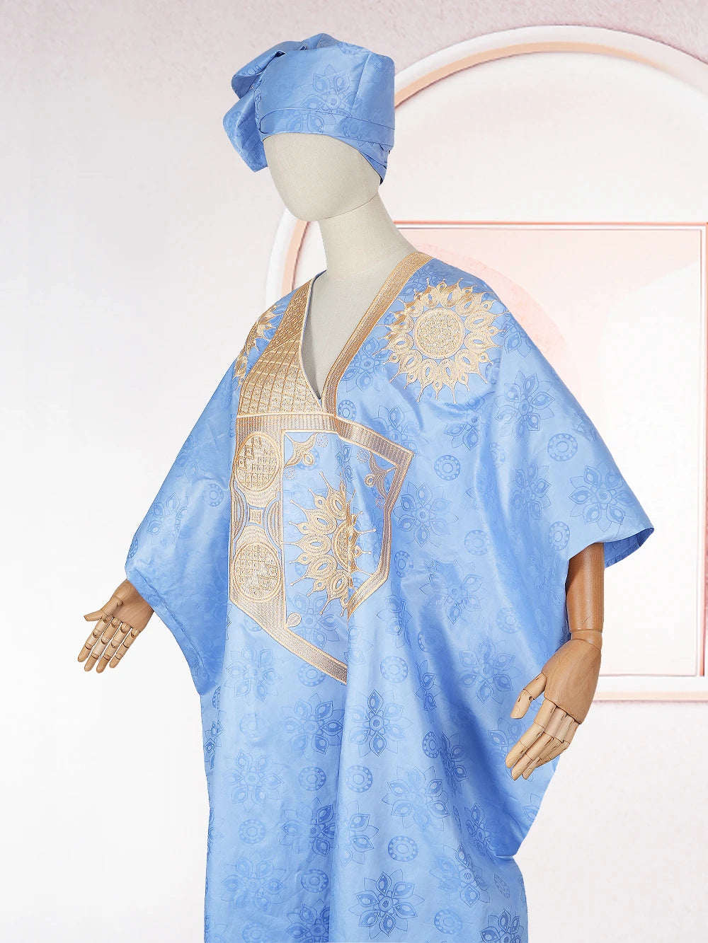 Maxy Traditional Bazin Dresses for Women Plus Size Muslim Wedding Party Evening Gown Dashiki Embroidery Robe Africa Clothing