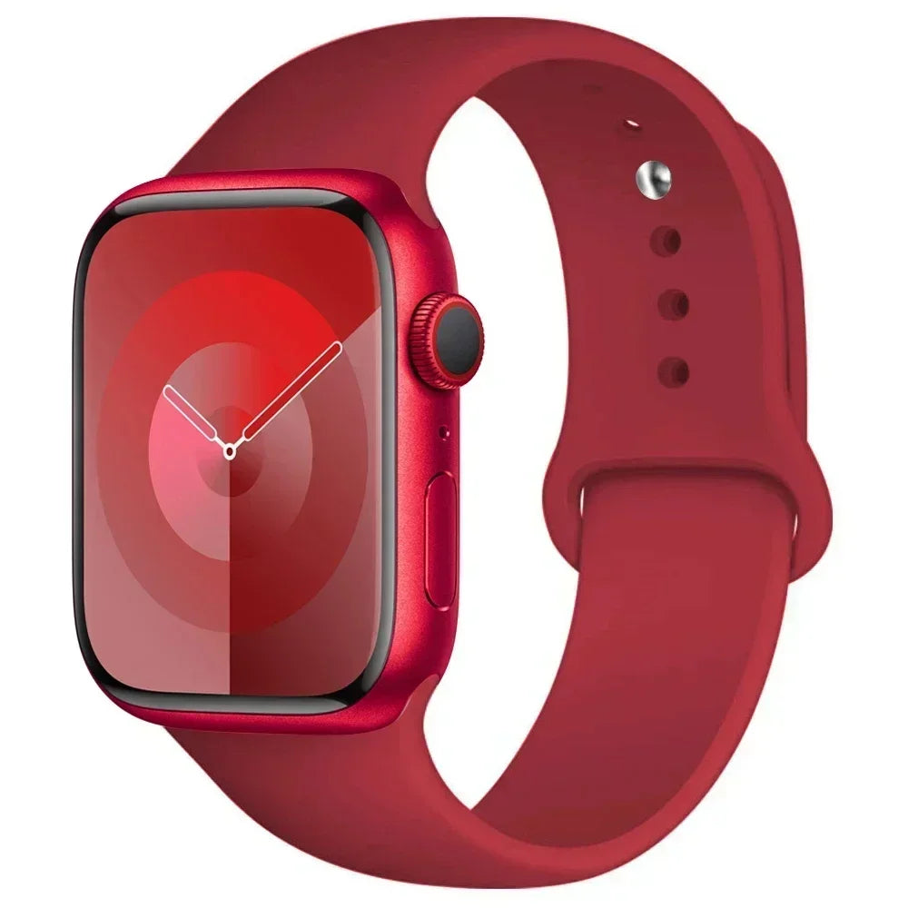Maxy Silicone Band For Apple Watch strap 44mm 45mm 40mm 41mm 42-46mm sport bracelet iwatch series 8 7 6 5 4 9 10 11 SE-Ultra 2/3 49mm