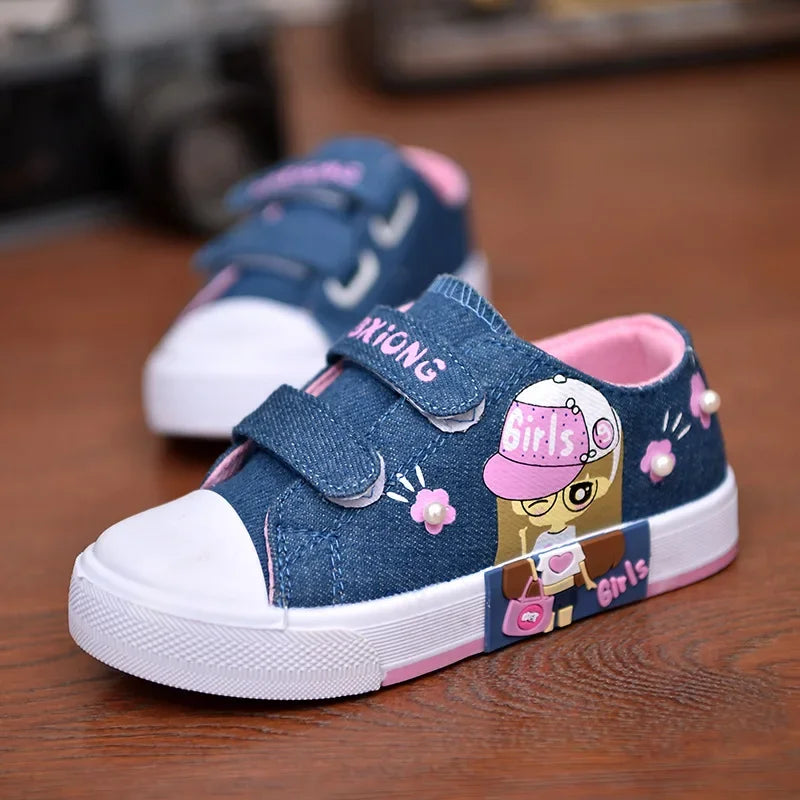 Maxy Children's Canvas Shoes Soft Bottom Fashion Kids Casual Sports Running Shoe Non-slip Breathable Toddler Flat Sneakers 21-38 Size