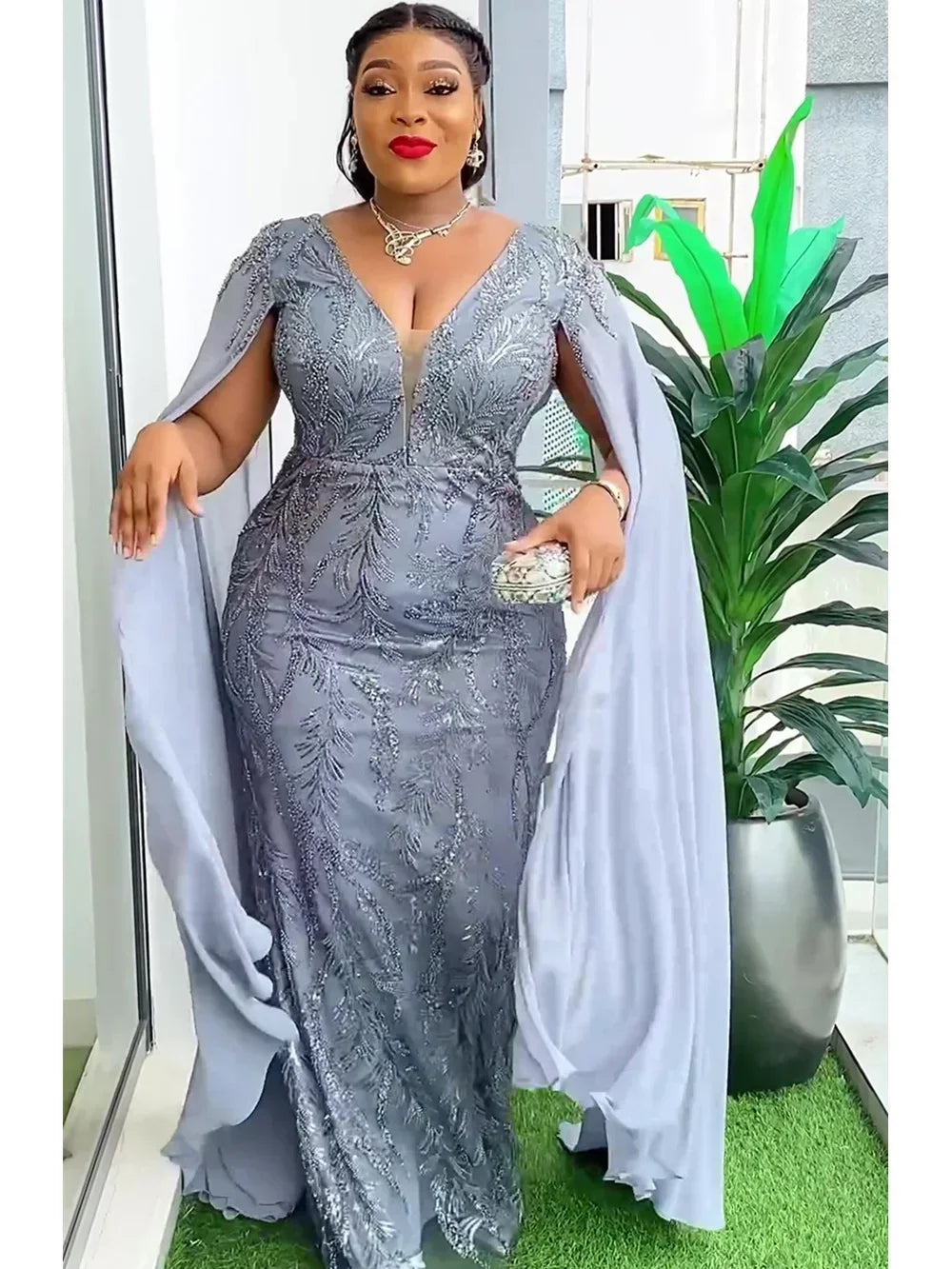 Maxy Plus Size Party Dresses for Women Dashiki Ankara Sequin Wedding Evening Gown Sexy Bodycon Maxy Long Dress Clothes