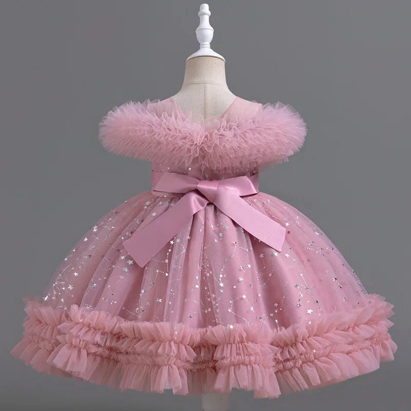 Amay Fashion Princess Dress for Girls Sleeveless Lace Kids Girl Party Dress Summer Children Girls Evening Gown 3-12 Years