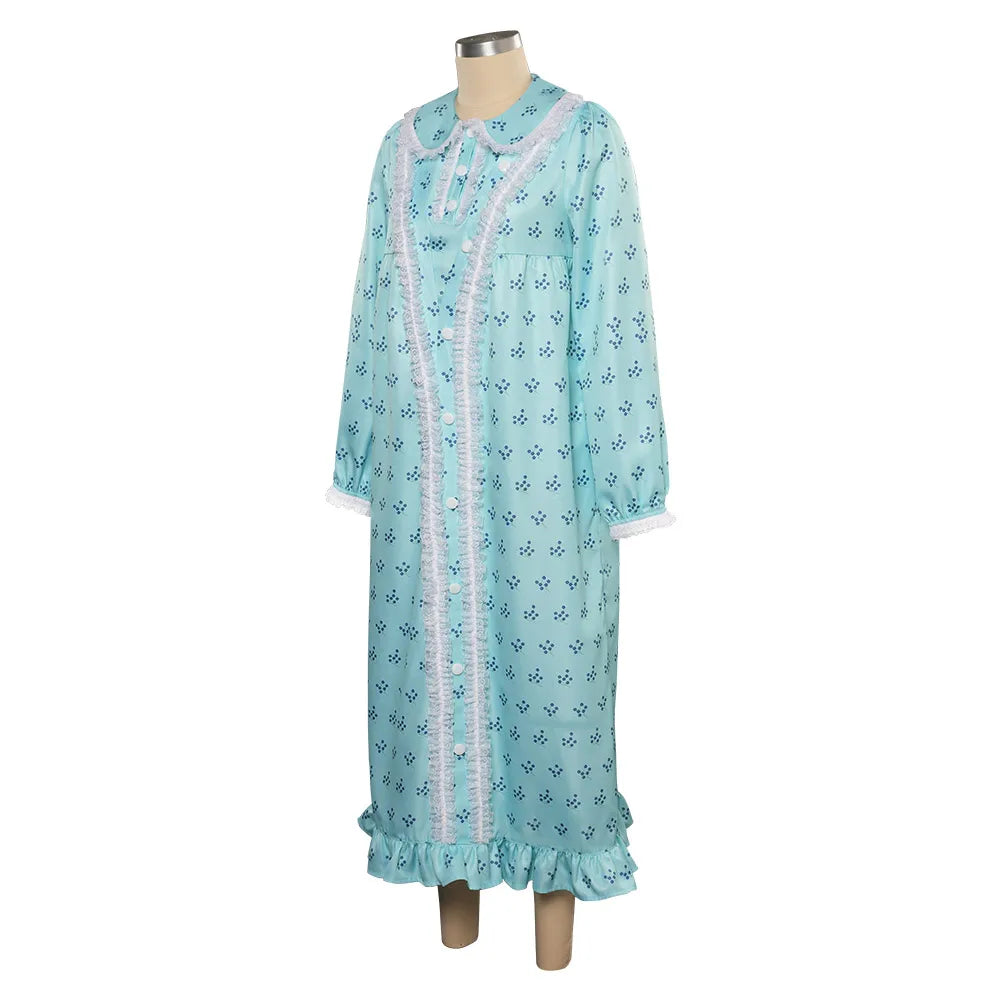 The Exorcister Cosplay Costume Men Role Paying Horror Blue Robe Women Nightgown Dress Outfits Halloween Carnival Party Suit