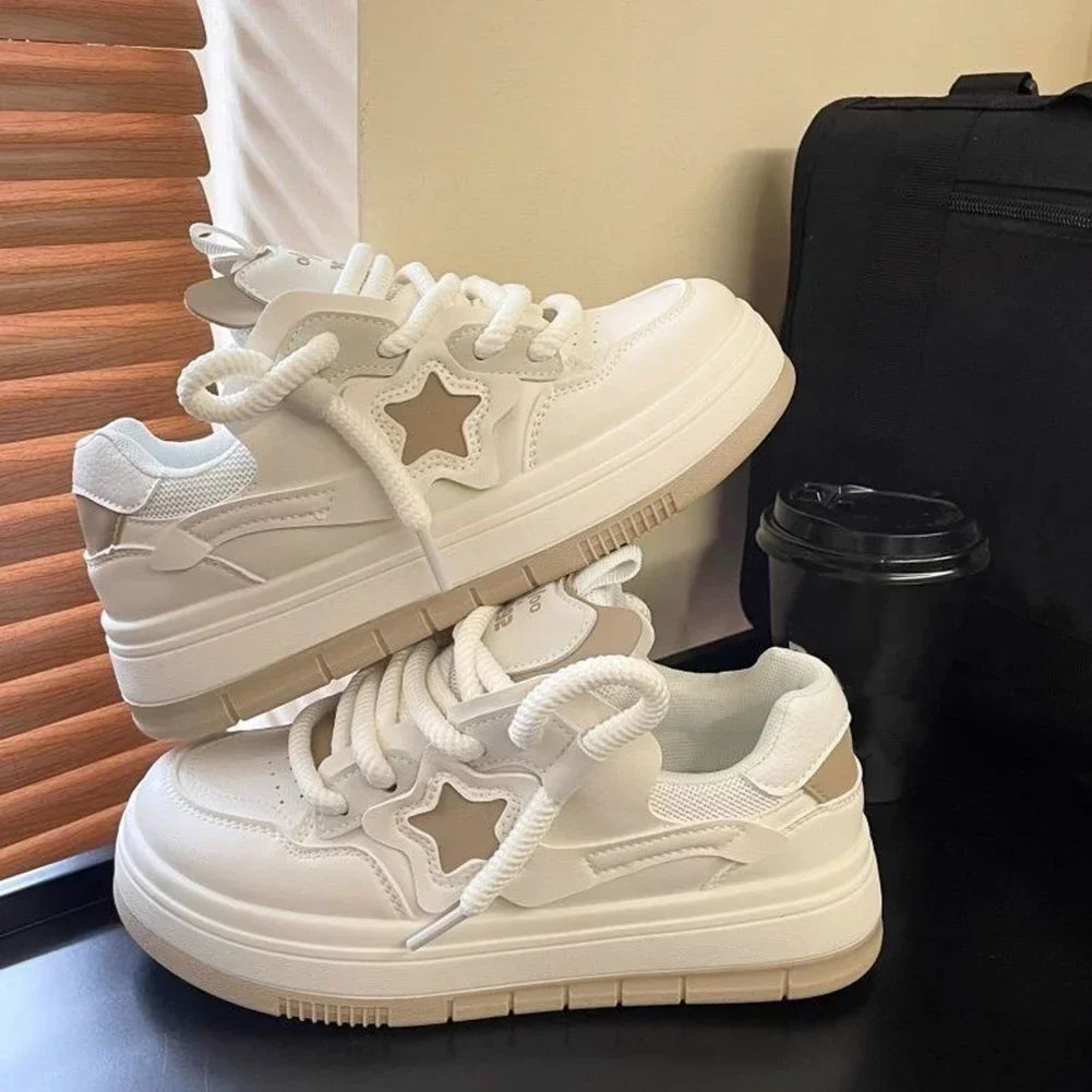 Maxy Star Walking Sneakers Y2K Platform Shoes Thick Sole Comfortable Running Shoes Aesthetic Tennis Shoes for Walking Jogging