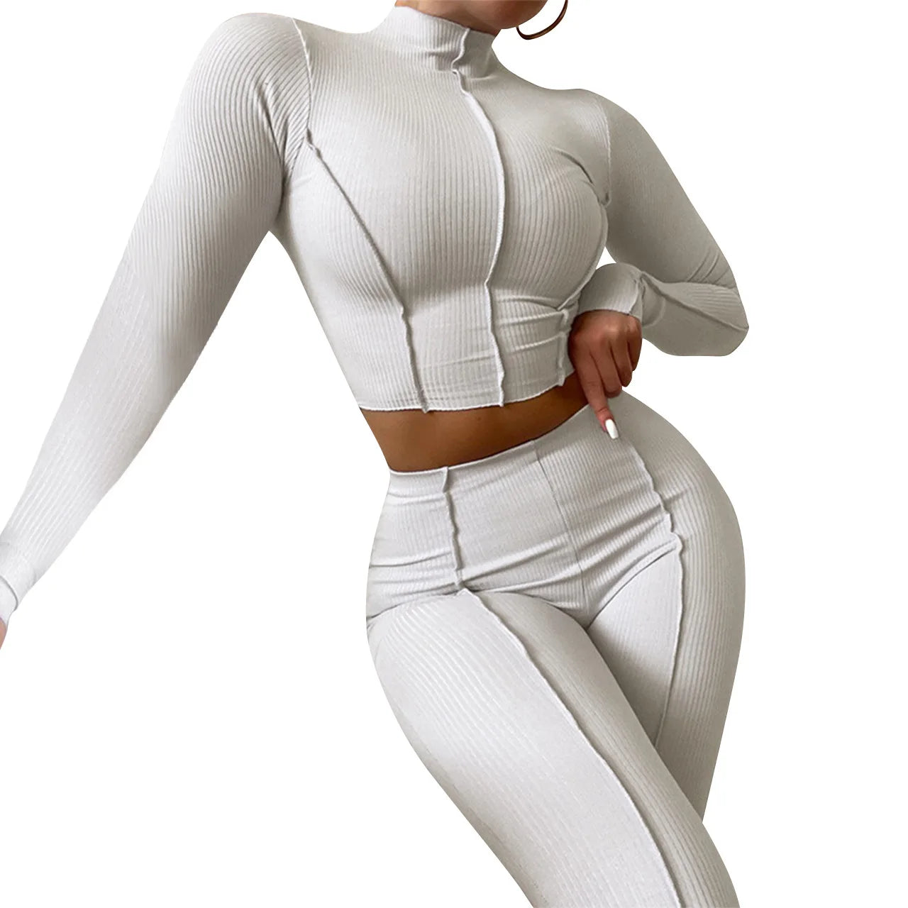 Maxy Fall Matching Set Women Two Piece Tracksuits 2pc Fitness Woman Yoga Tracksuit Set