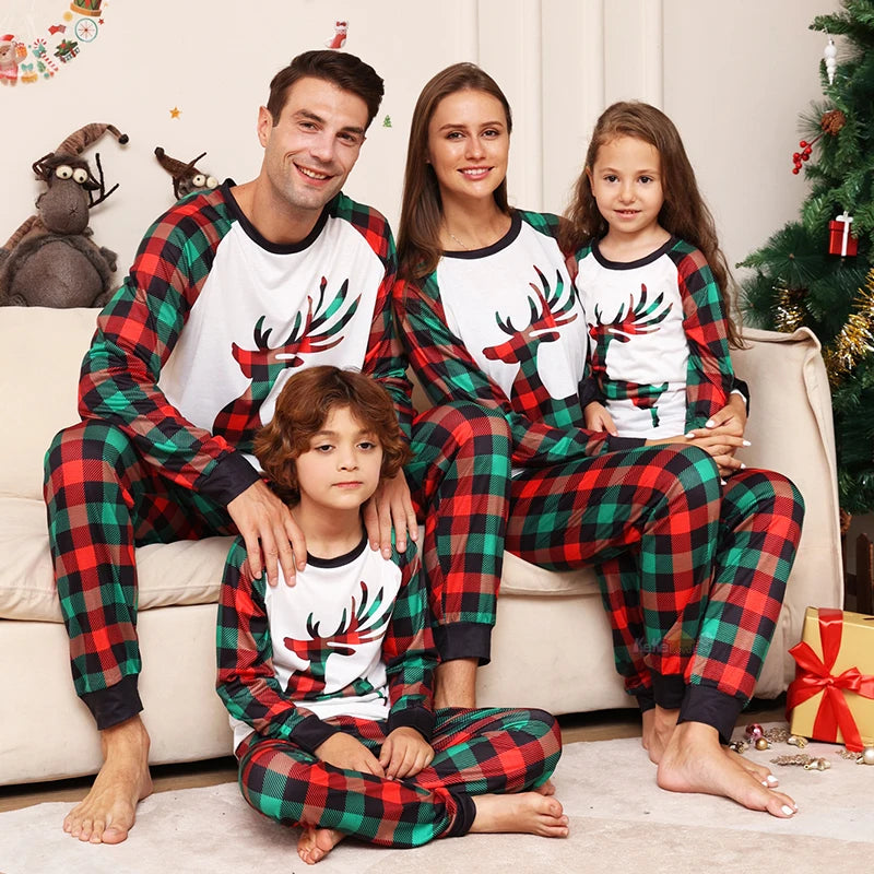 Maxy Family Matching Outfits Christmas Pajamas Adult Kids the Whole Family Same Pajama's 2Pcs Xmas Sleepwear Baby Clothing Set