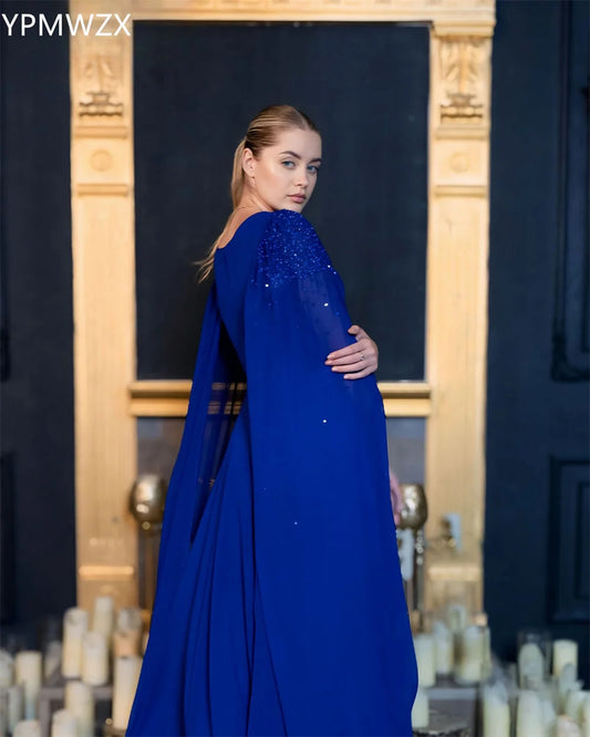 Amay Customized Prom Gown Formal Women Evening Dress YPMWZX V-neck A-line Floor Length Skirts Draped Bead Bespoke Occasion Dresses Pa