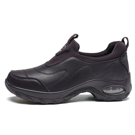 Momsis New Women Slip on Nice Casual Shoes Leather Sneakers with Air Cushion Sports Anti-Skid Comfortable