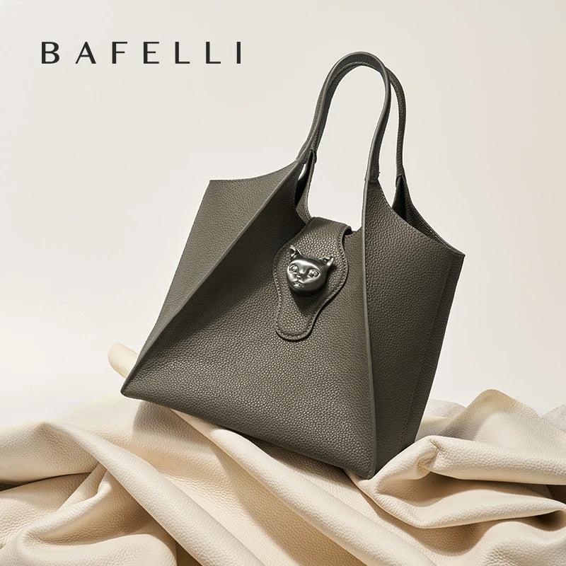 Maxy BAFELLI WOMEN'S HANDBAG TOTE TRAVEL BAGS GENUINE LEATHER CASUAL FASHION LUXURY BRAND UNISEX PURSE BUSINESS STYLISH DESIGNER