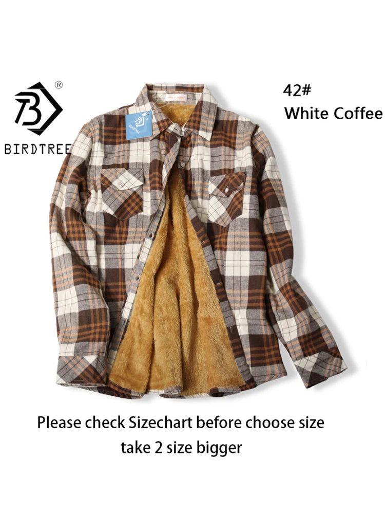 Maxy Women Plus Velvet Thicken Plaid Shirts Winter Warm Coat Jacket Brand Woman Clothes Fleece Tops Female Casual Outerwe T26701J