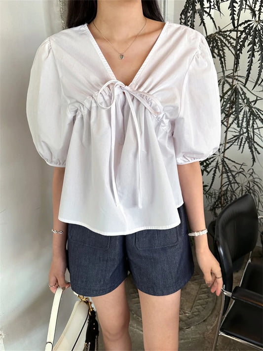 Maxy Summer Women Blouse Spring Shirt Female Woman Blouse Maxy Blusas Chiffon Casual Elegant Vintage Short Sleeve Oversize Loose